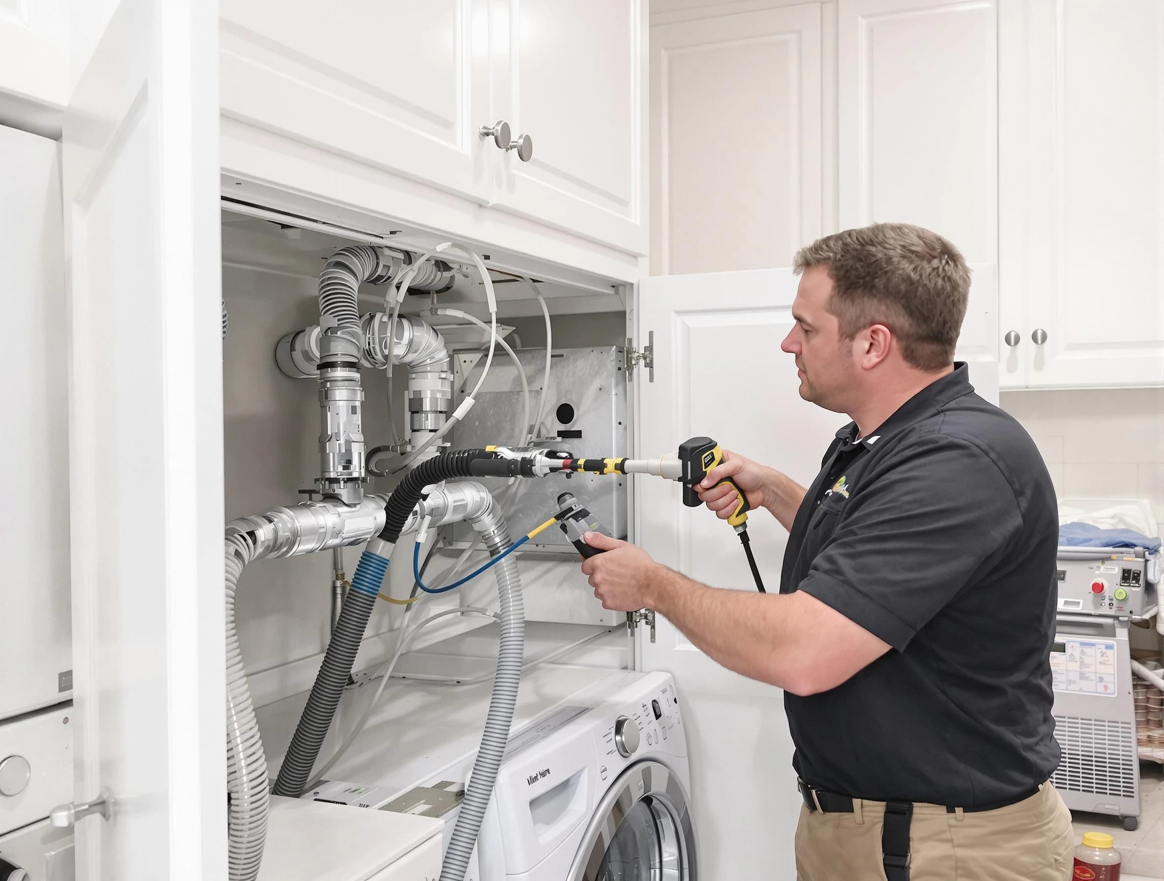 Sandston Dryer Vent Cleaning professional removing severe blockage from a clogged dryer vent in Sandston