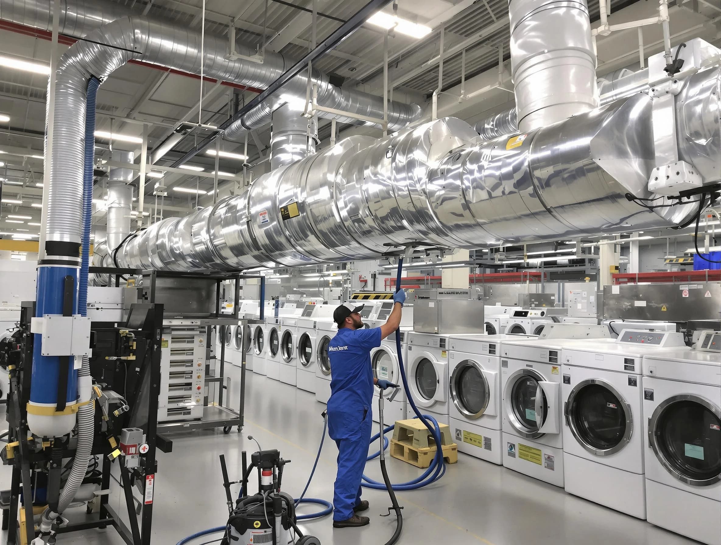 Sandston Dryer Vent Cleaning team performing heavy-duty industrial dryer vent cleaning in Sandston