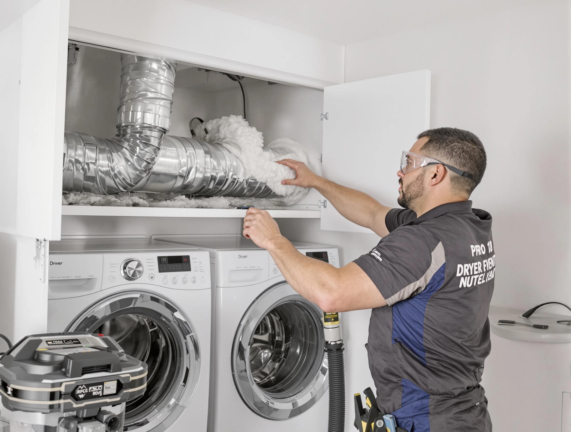 Sandston Dryer Vent Cleaning certified technician performing specialized gas dryer vent cleaning in Sandston