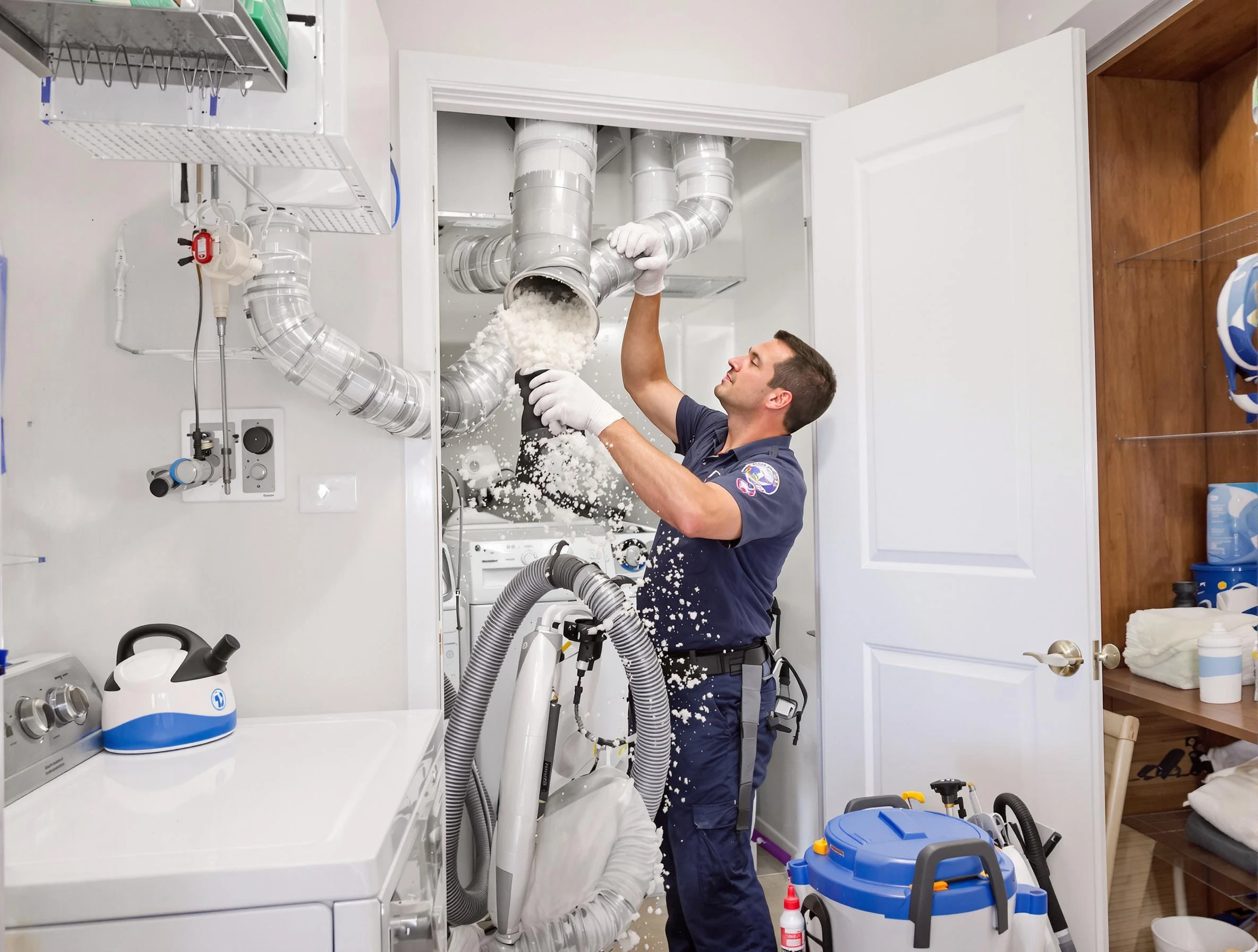 Sandston Dryer Vent Cleaning technician delivering thorough residential dryer vent cleaning service in Sandston